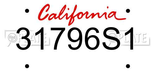 31796S1 California License Plate