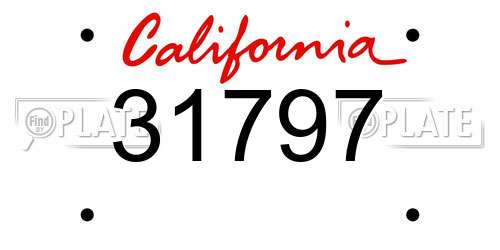 31797 California License Plate