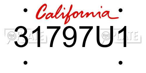 31797U1 California License Plate