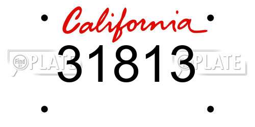 31813 California License Plate