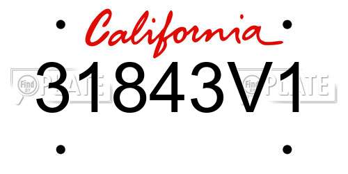 31843V1 California License Plate