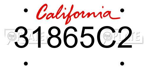 31865C2 California License Plate