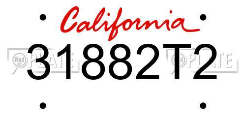 31882T2 California License Plate