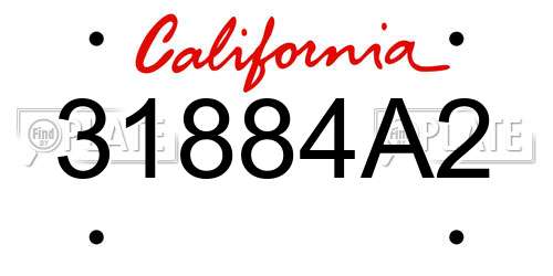 31884A2 California License Plate
