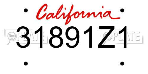31891Z1 California License Plate