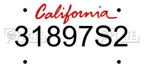 31897S2 California License Plate