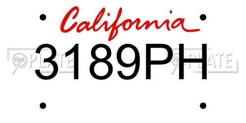 3189PH California License Plate