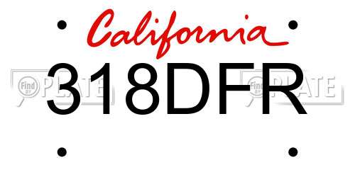 318DFR California License Plate