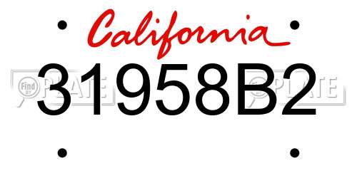 31958B2 California License Plate