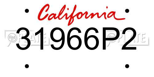 31966P2 California License Plate