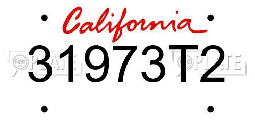 31973T2 California License Plate