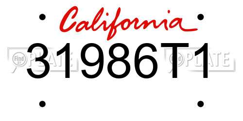 31986T1 California License Plate