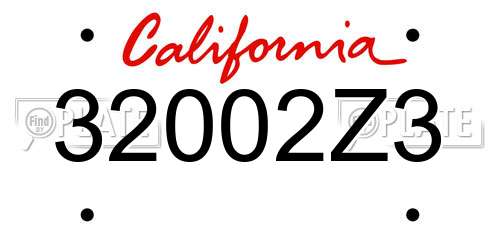 32002Z3 California License Plate