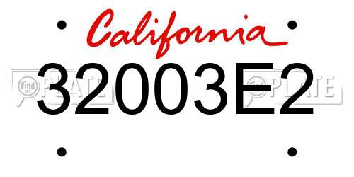 32003E2 California License Plate