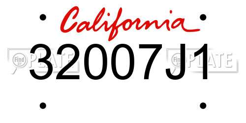32007J1 California License Plate