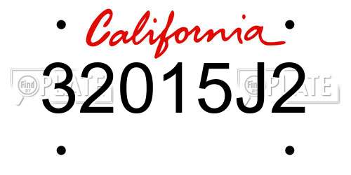 32015J2 California License Plate