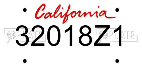 32018Z1 California License Plate