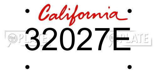 32027E California License Plate