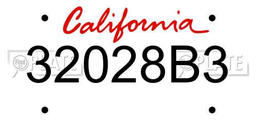 32028B3 California License Plate