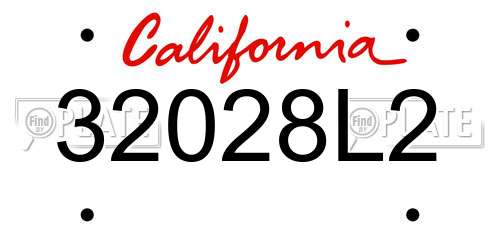 32028L2 California License Plate