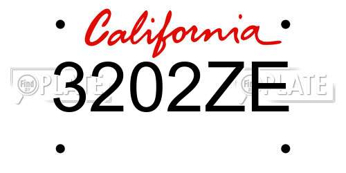3202ZE California License Plate