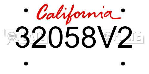 32058V2 California License Plate