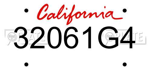 32061G4 California License Plate