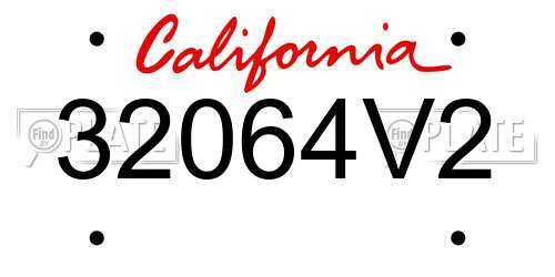 32064V2 California License Plate