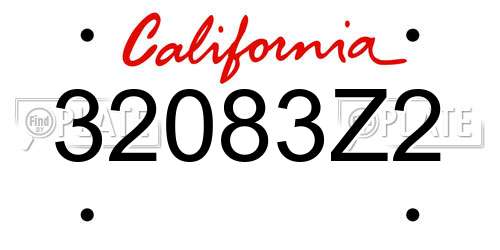 32083Z2 California License Plate