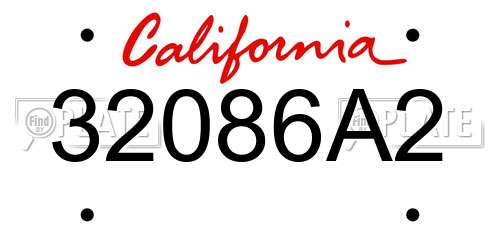 32086A2 California License Plate