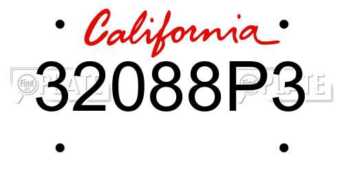 32088P3 California License Plate