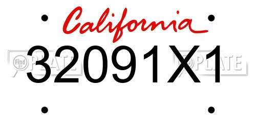 32091X1 California License Plate