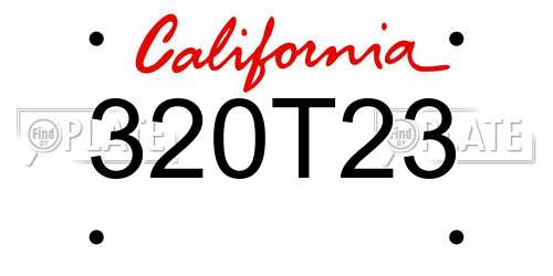 320T23 California License Plate