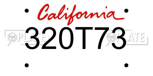 320T73 California License Plate