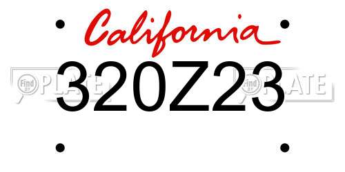 320Z23 California License Plate
