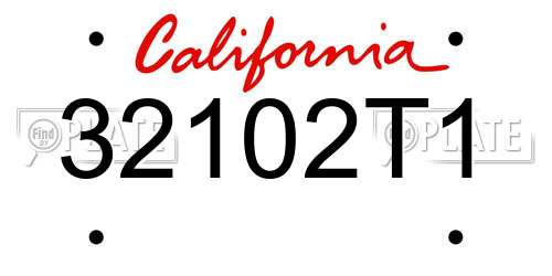 32102T1 California License Plate
