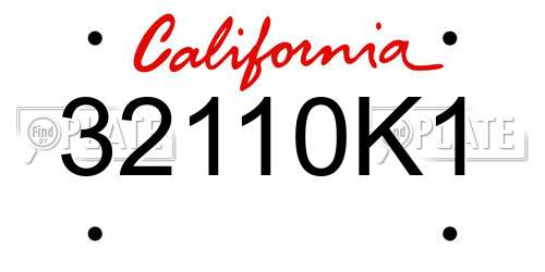 32110K1 California License Plate