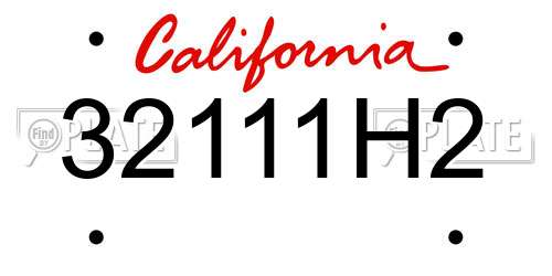 32111H2 California License Plate