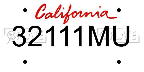 32111MU California License Plate