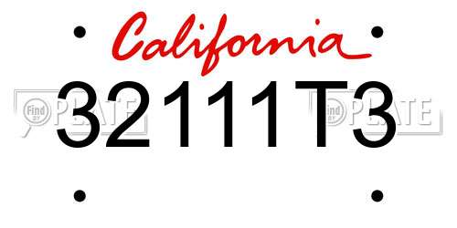 32111T3 California License Plate