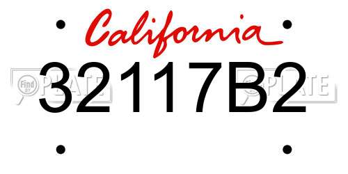 32117B2 California License Plate