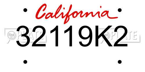 32119K2 California License Plate