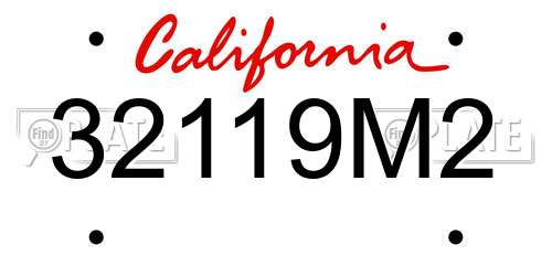 32119M2 California License Plate