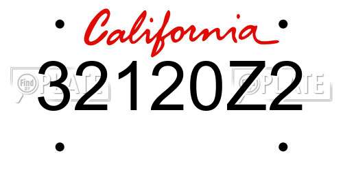 32120Z2 California License Plate