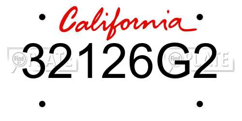 32126G2 California License Plate