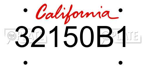 32150B1 California License Plate