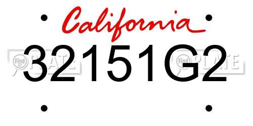 32151G2 California License Plate
