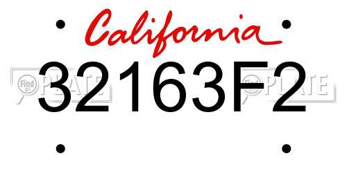 32163F2 California License Plate