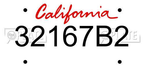 32167B2 California License Plate