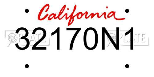 32170N1 California License Plate